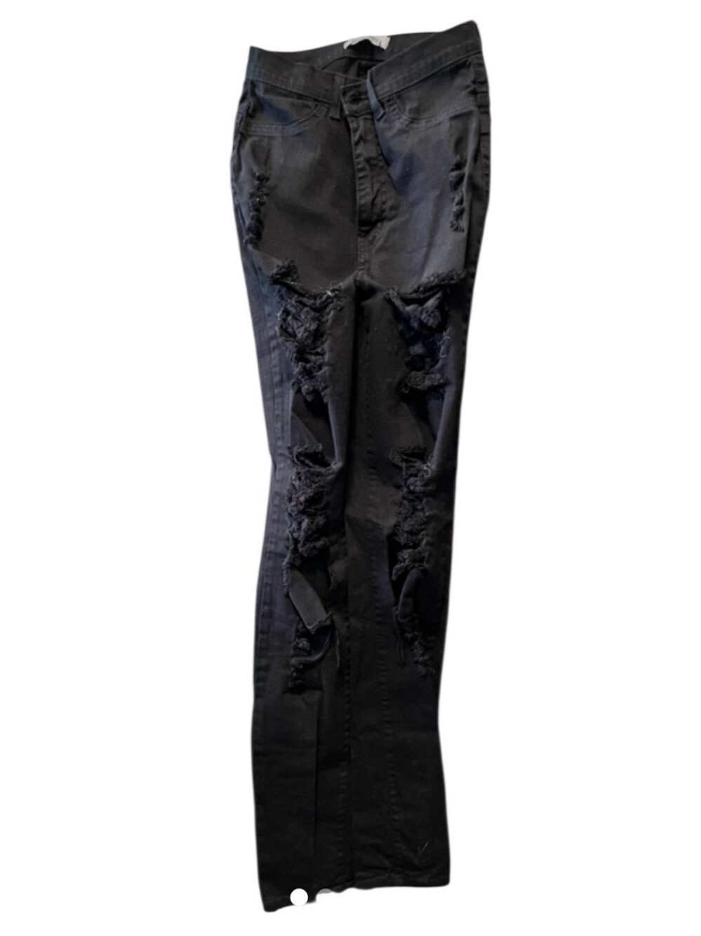 Aphrodite Black Distressed Destroyed Jeans Shredded Grunge Punk Skinny Denim